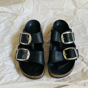 Birkenstock Arizona Silver Big Buckle Black 37
